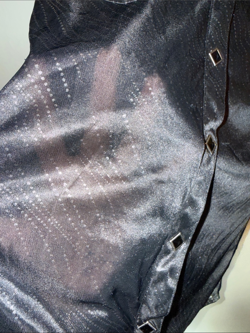 Roper Sheer Button Up Black Shirt - Picture 3 of 4